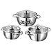 Vinod Milano Stainless Steel Saucepot Combo Set of 3 with Glass Lid | 1