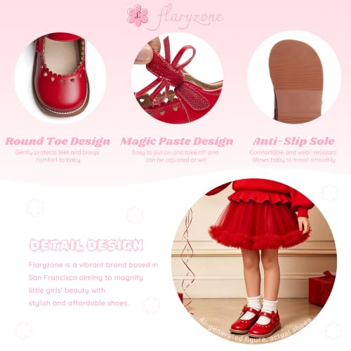 Image of Flaryzone Toddler Little Girl Mary Jane School Uniform Oxfords Flat Dress Shoes