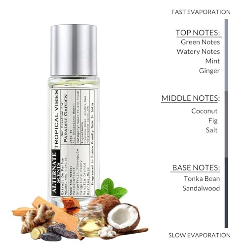Image of Alternate Scents Tropical Vibe Perfume 40ml for Men & Women | Intense Long Lasting Fragrance | 30% Oil Concentration | Warm Spicy Seductive Notes | French Fragrance Oils | Made in India
