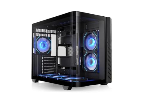 Image of Thermaltake Vision 330 CR ARGB; Mid Tower; Curved Hinged TG panel; 6x120mm Infinity ARGB PWM Fans Included; 360mm Radiator Support; 420mm GPU Clearance; Hidden Connector Support;Black;CA-11V-00M1WN-00