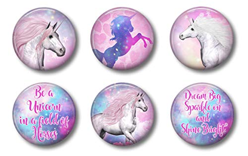 Cute Locker Magnets For Teens - Magical Unicorn Magnets - Fun School Supplies - Whiteboard Office or Fridge - Funny Magnet Gift Set (2)