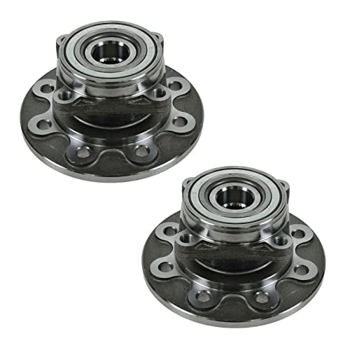 Image of TRQ Front Driver and Passenger Side Wheel Bearing and Hub Assembly Set 2 Piece Compatible with 1994-1999 Dodge Ram 2500 4WD with 2 Wheel ABS Brakes 4 Bolt Flange