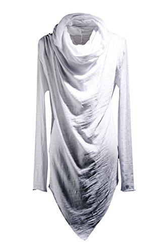 ByTheR Men's Social Best Large Cowl-Neck Unique Niche T-Shirts One Size White