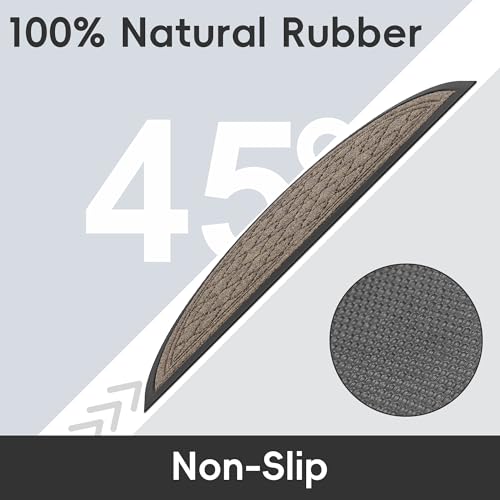 Homaxy Half Moon Door Mats Indoor, Non Slip Rubber Door Matts, Dirt Trapper Absorbent Doormat Outdoor - Image 3