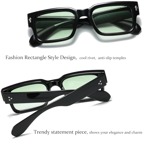 Rectangle Sunglasses for Women Men Retro Fashion Chunky Sun Glasses Square Frame Shades UV400 Protection2