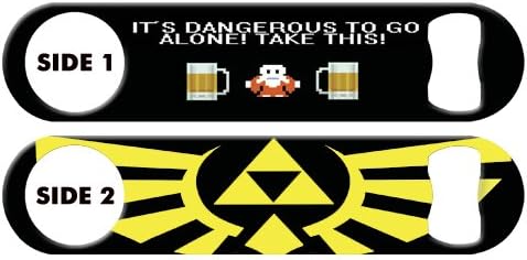 Abrebotellas con texto "It Is Dangerous To Go Alone Legend of Zelda".