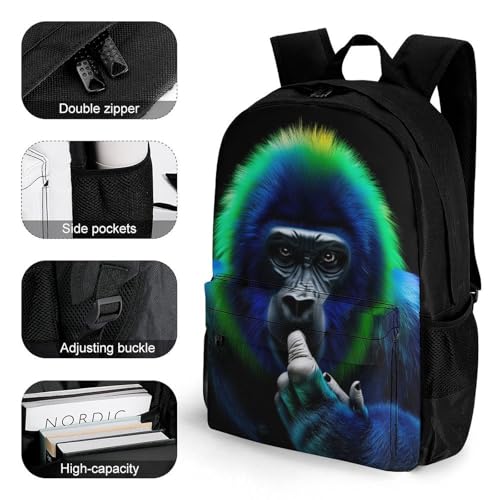 Supdreamc Men Women Polyester Colorful Orangutans Art Daypack Backpack Large Capacity Carry On Bag With Smooth Zippers for Hiking Picnic Walking Cycling3
