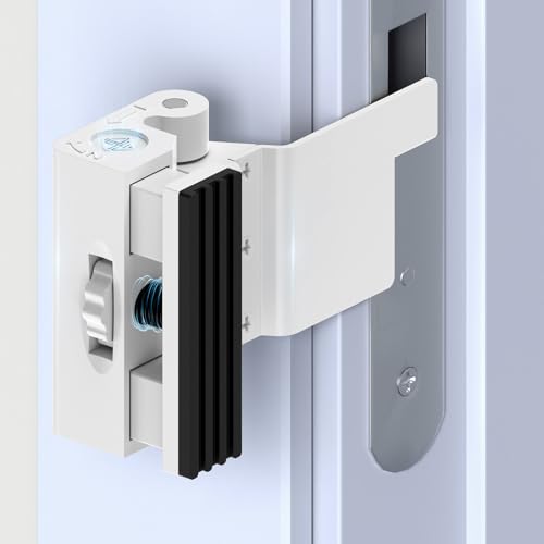 Mixizigoz Upgraded Portable Door Reinforcement Lock - No Drilling Home Security Flip Deadbolt Door Latch - Withstands 800 lbs, Fits Inward Swinging Doors - Apartment, Hotel, Travel (White-1 Pc)