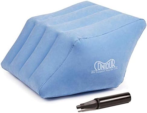 Contour 2-in1 Inflatable Leg & Knee Relief Support Cushion - Wedge Pillow Gently Elevates Legs to Relax Muscles & Comfort Swelling