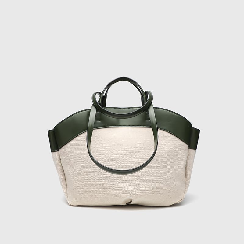 Bolso de mujer grande casual en lienzo y cuero miniatura 2