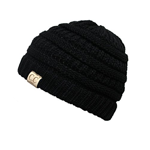 BYSUMMER Kids Baby,Toddler and Children Soft Warm Skull Cap Beanie Winter Hat Black
