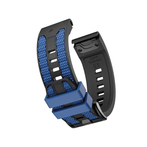 [PLYYQZM] 22 26mm�V���R���X�g���b�v,�ɍ��� Gar min Quatix 8/Fenix8/Tactix 47/51mm 7 7X 6 6X Pro Forerunner 970 965 Enduro 3 2 �����o���h�ɓK�p(Black