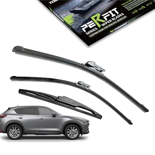 TOSTMOLT 3pcs Front+Rear Direct Fit Windshield Wiper Blades Compatible With 17-25 Mazda CX-5/16-23 CX-9, Original Factory Quality Replacement, All Season Natural Rubber, 18