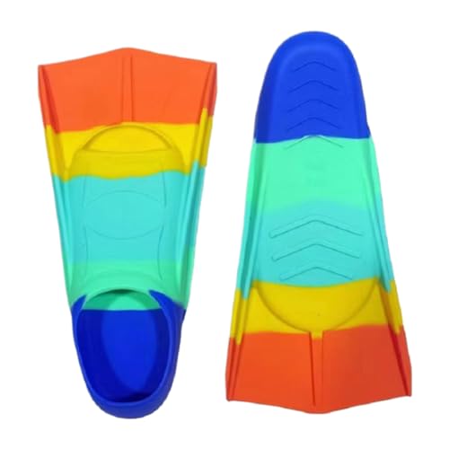 Aletas de natación Cortas Aletas de Buceo de Silicona para esnórquel Aletas de Pato Profesionales Ajustables para Entrenar Actividades acuáticas (S(33-35))