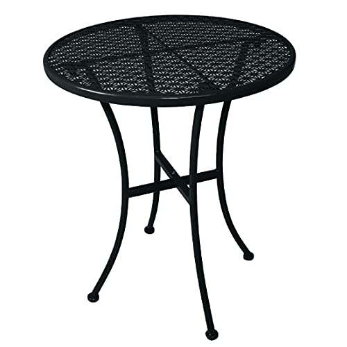 Table de bistrot ronde acier noir 60cm de style bistrot parisien pour terrasses