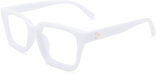 COASION Gafas clásicas sin receta transparente para mujer, gafas de montura cuadrada gruesa
