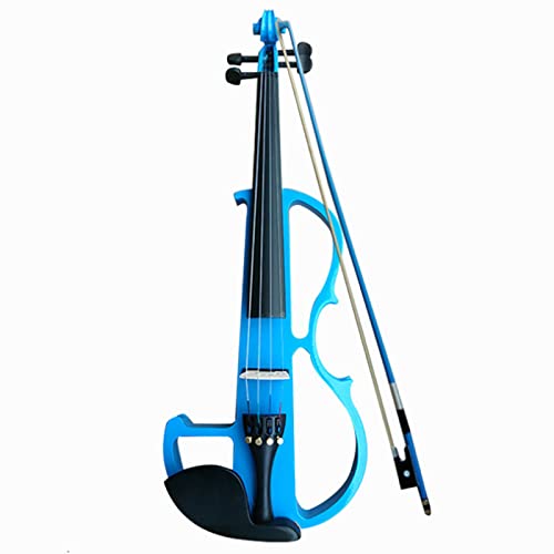 Electric Violin 4/4 Full Size Silent Violin Set For Beginner Adults Teens, Solid Maple Wood Metallic Electronic Quite Violin With Ebony Fittings (E) #TOP16