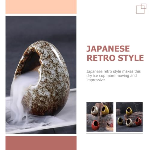 Jarrones de cerámica para decoración de sushi y platos creativos con hielo seco 4