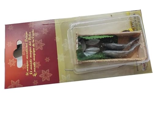Generico Cassetta teglia in Legno con Pesce Accessori presepe 7cm in Legno