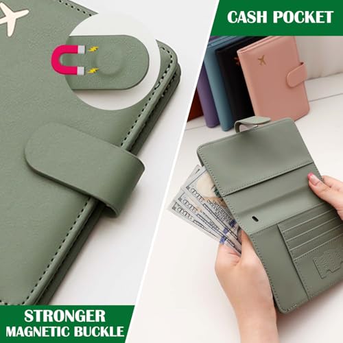 Image of Melsbrinna Premium Leather Passport Holder Covers Case, Waterproof Rfid Blocking Travel Wallet Passport Holder with Pen Holder, Cute Passport Book for Women /Men
