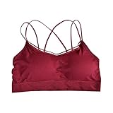 Uwdiohq Reggiseno Sportivo Senza Spalline con Imbottitura per E Studentesse, Ragazze Spallina Larga (Red, One Size) Taglie Forti Ferretto Cotone Top Curvy Microfibra in Seno Grande Cadente