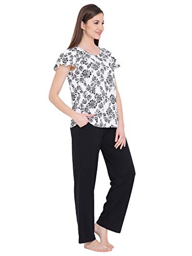 Image of Clovia Women's Cotton Rich Printed Top & Pyjama