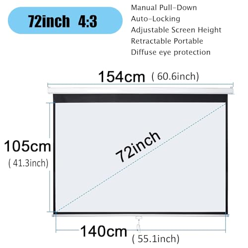 Pantalla de proyección manual 72 pulgadas 4:3 miniatura 3