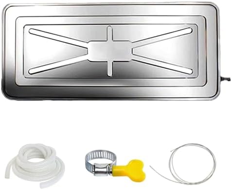 Stainless Steel AC Drip Pan with 6.5ft Hose - Premium Window Air Conditioner Drain Kit for Outdoor Split Heat Pump Systems - Durable, Efficient, Leak-Proof Drainage Solution