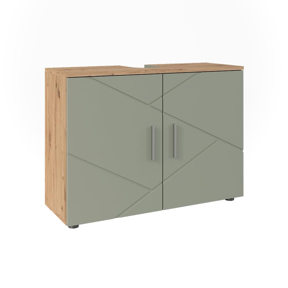 Vicco Szafka pod umywalkę "Irma", Szałwia zielona, 80 x 59 cm | z 2 drzwiami, Espace de rangement supplémentaire directement sous le lavabo