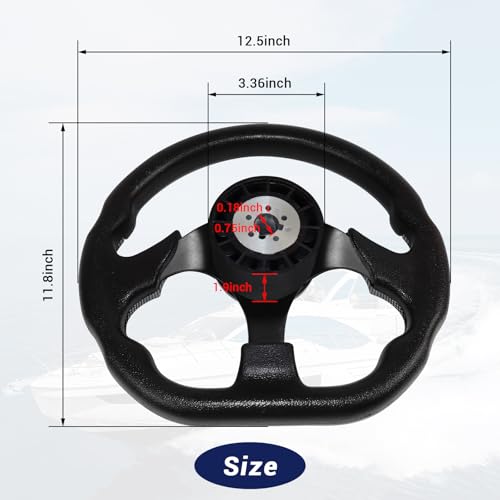 image for LOSCHEN Boat Steering Wheel Polyurethane Leather with 3/4