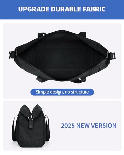 Narwey 20L Ryanair Handgepäck 40x30x20 für Flugzeug, Klein Faltbare Reisetasche Damen & Kliniktasche Geburt Sporttasche Weekender Damen Herren (Schwarz)