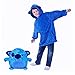 Changjia Kinder-Decken-Sweatshirts, Kuscheltier-Hoodie, Kinder-Sweatshirts Verwandelt Sich In Kapuzen-Sweatshirts Mit Großen Taschen, Pullovern, Bademänteln, Pyjamas, Kissen, Einheitsgröße (blau)