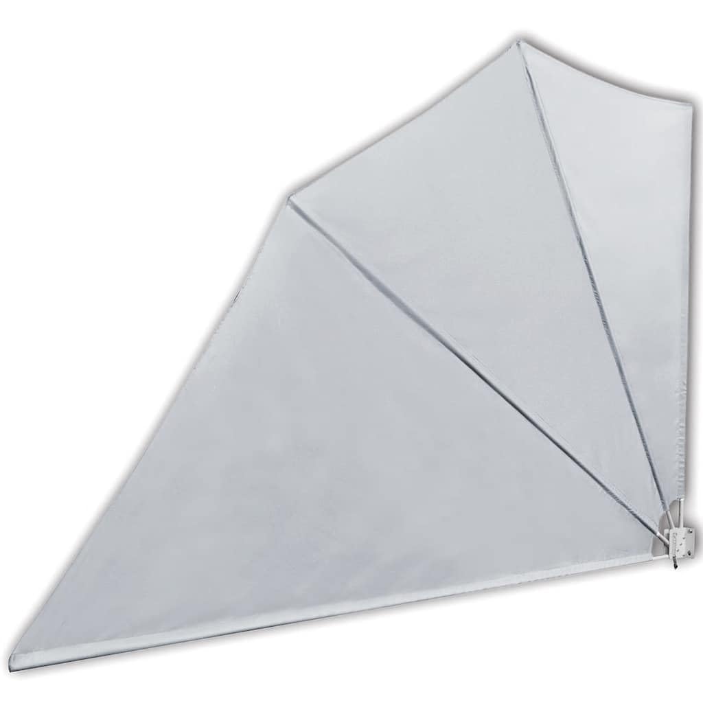 Ventaglio pieghevole per balcone grigio, 160 x 240 cm, protezione solare per terrazze, balcone, acciaio verniciato a polvere, poliestere, protezione antivento e ombreggiatura, robusta tenda da
