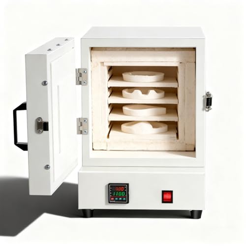 TBANVOO 2000W Tisch-Muffelofen, Schnelles Aufheizen auf 1150℃ mit Präziser Temperatursteuerung, Perfekt für die Kleinserien-Behandlung von Schmuck