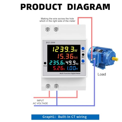 Image of Blackt Electrotech BT710FM Multifunctional Digital Energy Meter - 6-in-1 AC Voltage, Current, Power & Energy Monitor with Built-In CT, 40-300V, 100A (With WIFI)