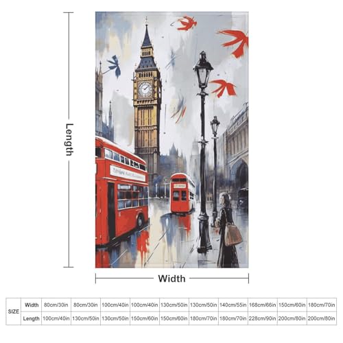 Couverture flanelle douce canapé plaid imprimé Londres lit confortable