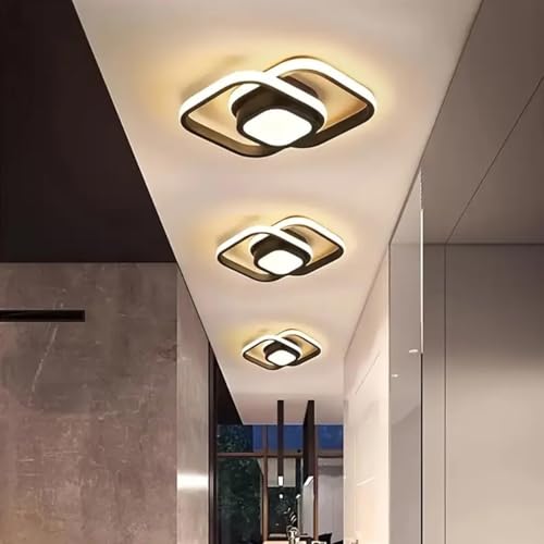 Image of Modern Dimmable LED Ceiling Light | Flush Mount Black Fixture with 3 Color Modes | Adjustable Brightness for Bedroom, Living Room & Dining Room (Ceiling Light (804))