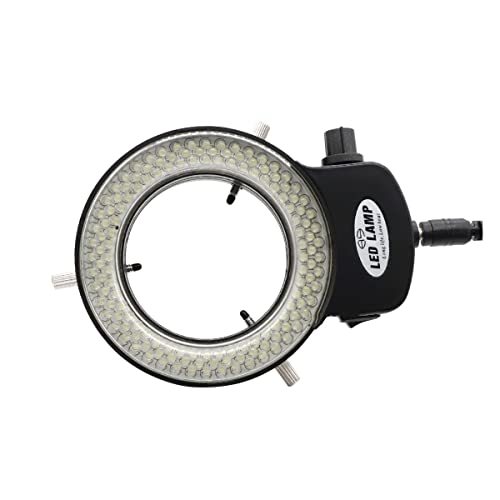 Microscope 144 LED Miniscope Ring Light Adjustable Lamp 110V-240V Adapter(56 LED)