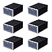 LZYANG 6 Stück/Set stapelbare Schuhaufbewahrungsbox Faltbare transparente Kunststoff-Schuhboxen Haushalts-Unisex-Schuhboxen Wiederverwendbare Aufbewahrungsboxen mit transparenten Deckeln (schwarz)