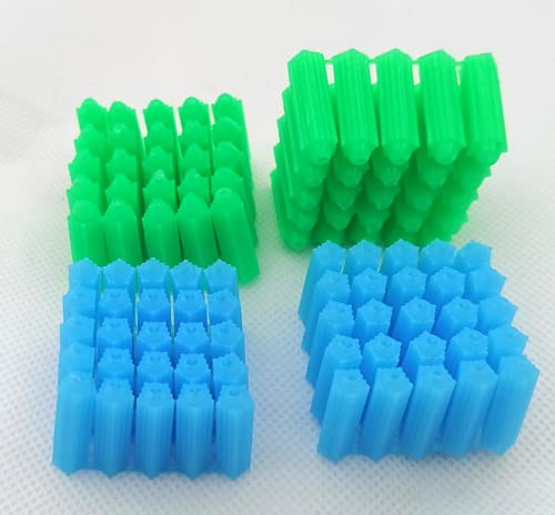 200pcs Plastic Masonry Screw Fixing Wall Anchor Drywall Plugs Anchors (6mm(100pcs)+8mm(100pcs))