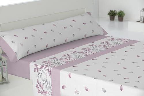 Cisne Rojo Juego Sábanas Poliéster Algodón para Cama 135 cm.