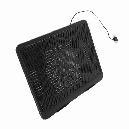 Base para laptop con ventilador grande y soporte USB negra miniatura 6