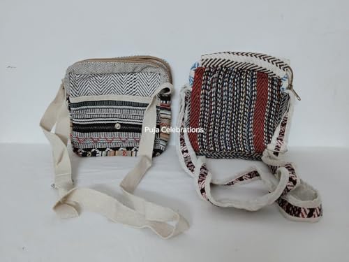 PUJA CELEBRATIONS Traditional Hemp Side Sling Bag For Women For Daily Use Beauty Acceceries Carry Mobile Cards Cash Side Bag (Pack of 1)