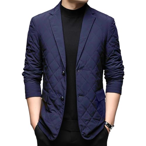 Men's Casual Cotton Lightweight Two Button Black Blazer Jacket - Quilted Blazer Cotton Slim Fit Sport Coat