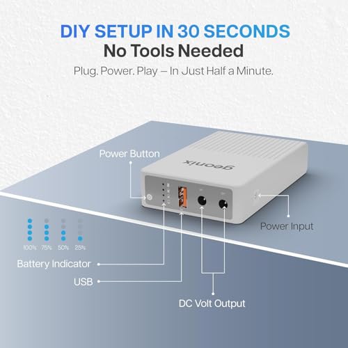 Image of Geonix Trot R7 Mini UPS | Up to 6 Hours Backup | Dual 2000mAh Battery | DC & USB Output | UPS for WiFi Router /Modem /Set top Box Devices White