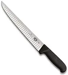 Faca Profissional para Churrasco com sulcos 25cm - Preta