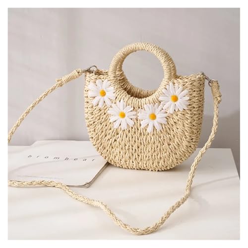 Hand-Woven Straw Beach Bags Women Handmade Moon Basket Shoulder Bag Summer Bohemian Travel Crossbody Bags Handbags4