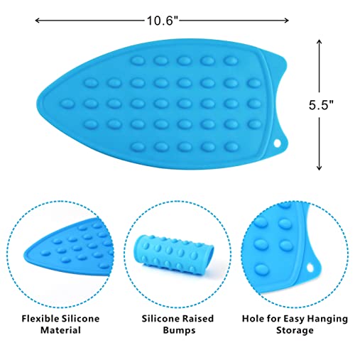 Precision Quilting Tools Multipurpose Mini Silicone Iron Rest Pad for Ironing Board Hot Resistant Mat | Heat Resistant Silicone pad for Iron | in Blue Color