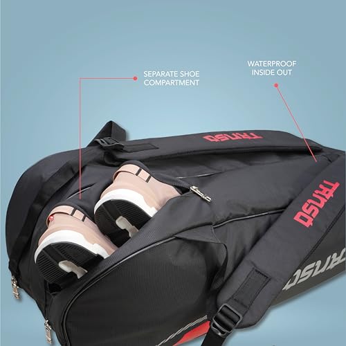 Image of TANSO Windbender Full Graphite Ultra Light Weight Badminton Racquet with T-Blast Badminton Kit Bag (32 Lbs Tension, 680 mm Long, 77 Grams, Strung with Premium Strings)