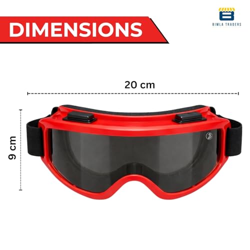 Image of Premium Adult Motocross Dirt Bike Racing, Cycling Goggles - Transparent Lens, Adjustable Strap with Extra Back Padding for Comfort